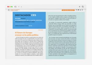 Destacados CES. La Gobernanza de la Unión Europea. Presidencia Española 2023